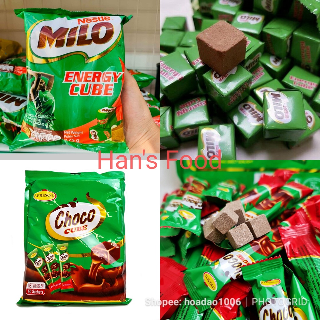 GÓI 100 VIÊN KẸO MILO CUBE, GÓI 50 THANH 250 VIÊN KẸO CHOCO CUBE