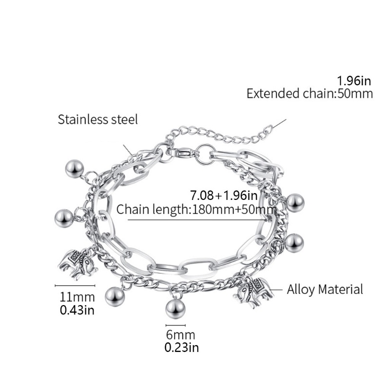 Flgo Vòng Tay Chuỗi Hạt Tròn Biểu Tượng Voi Thời Trang Hàng Ngày Cho Nữ