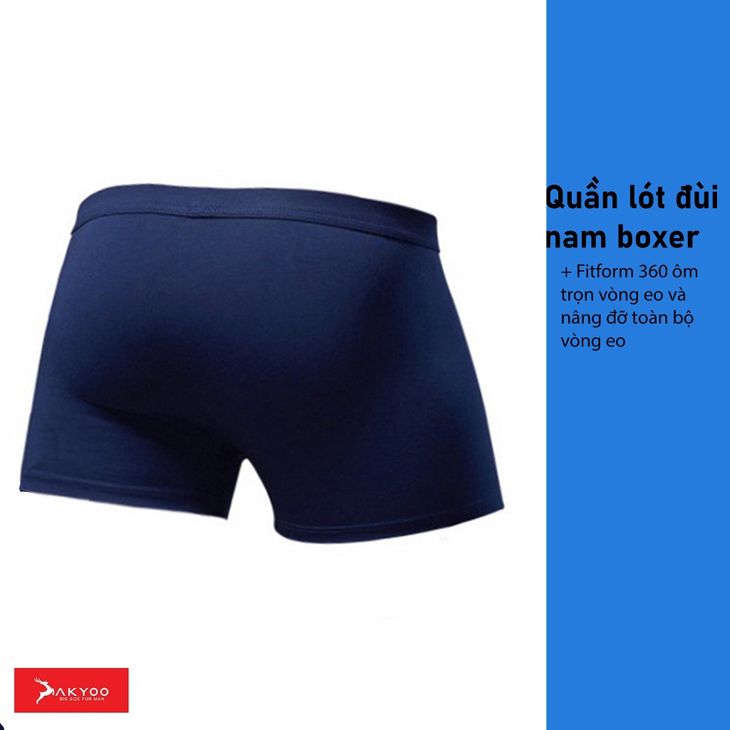 Quần Lót Nam Boxer Bigsize AKYOO, vải cotton thun lạnh co giãn 4 chiều thoáng khí - SIP0511