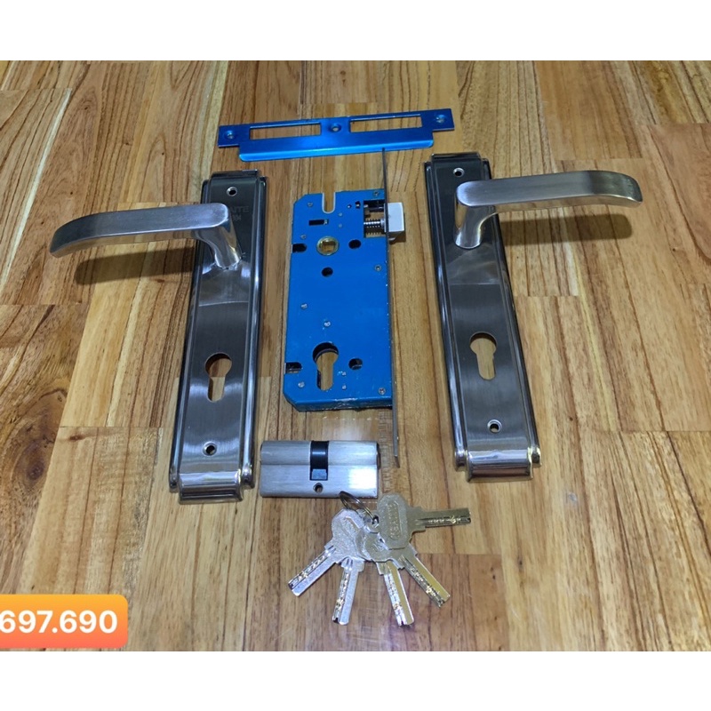 Khoá tay gạt Inox cửa sắt 4x8 / gỗ / nhôm hệ 100 KSAITE FB100