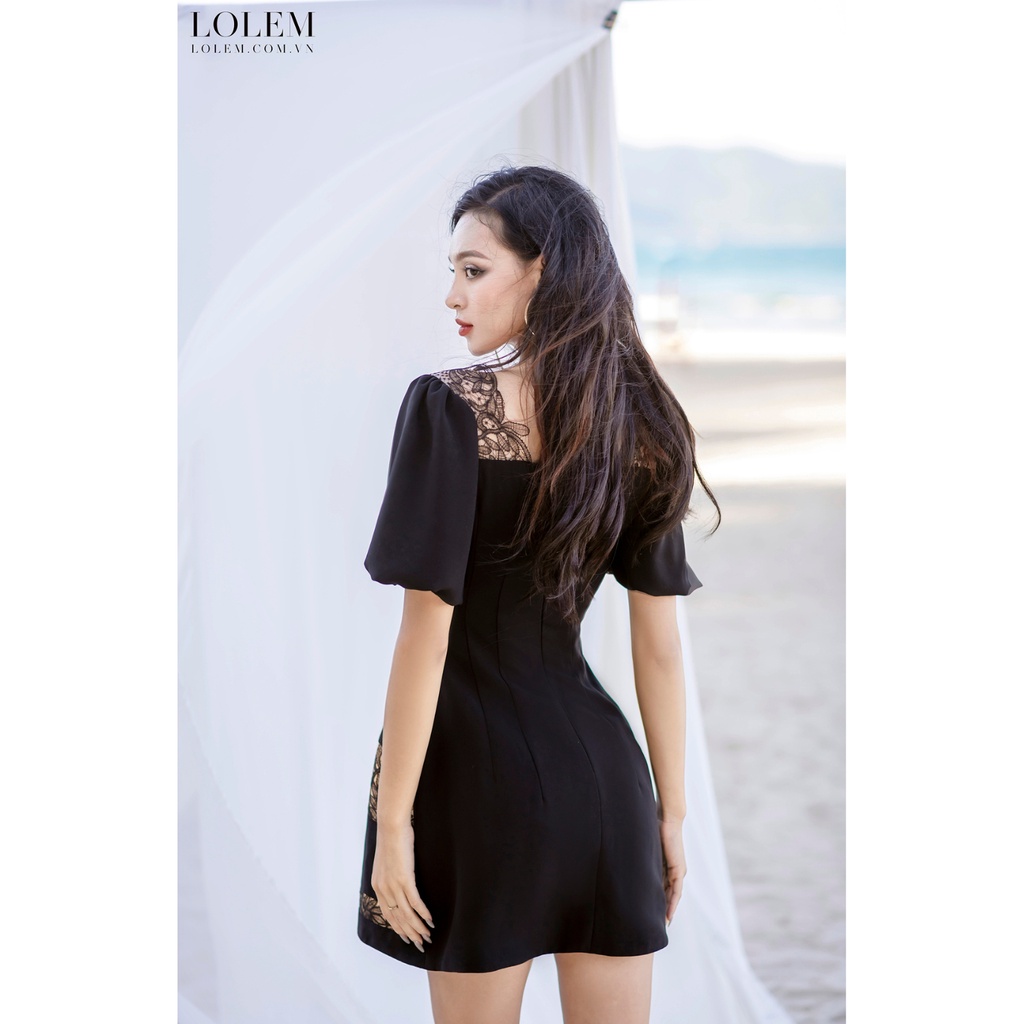 Đầm thiết kế LOLEM DX339 form chữ A vải tăm Nhật không nhăn