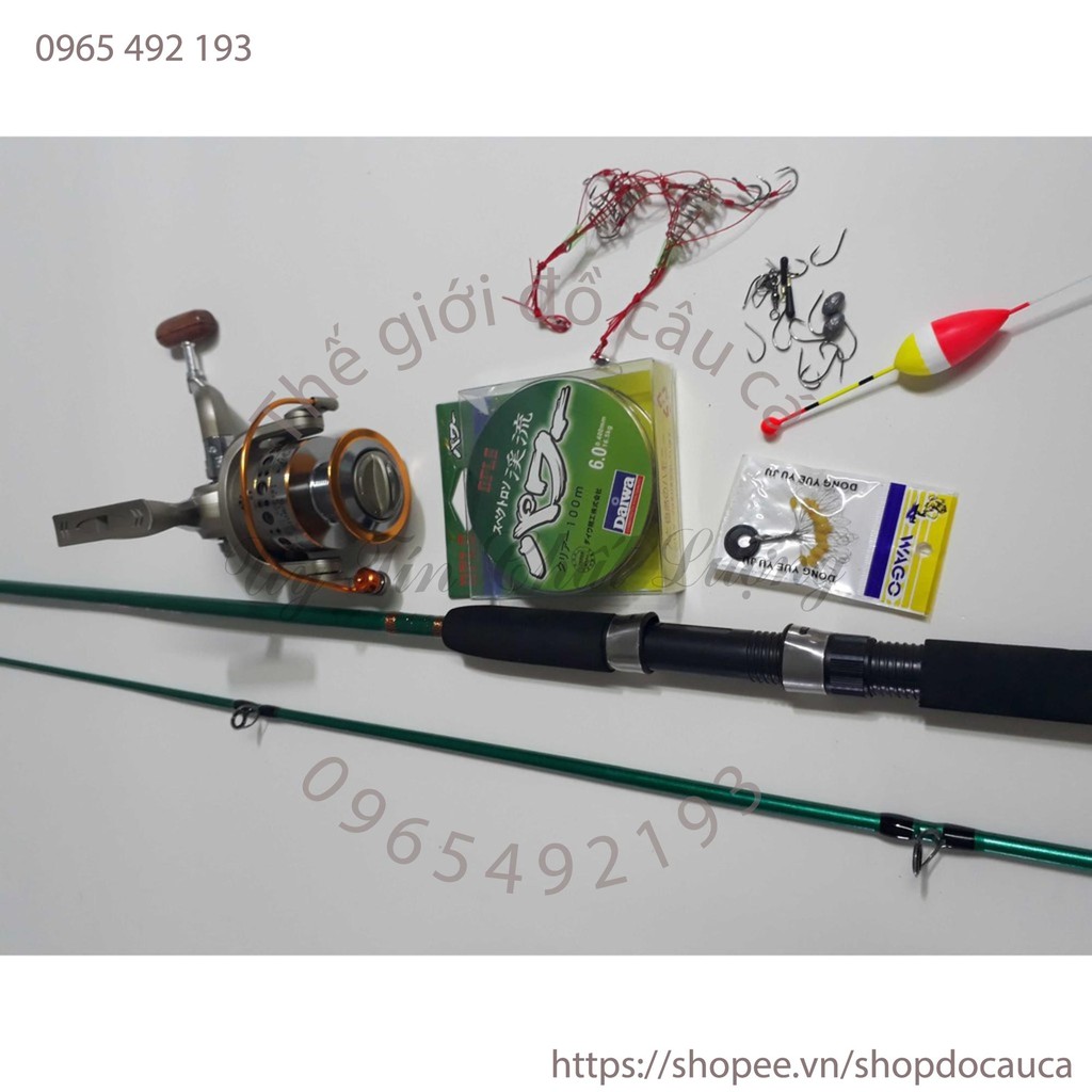 Bộ cần câu 2 khúc 2m7 kèm máy kim loại và phụ kiện ( rẻ vô địch )