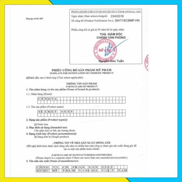 [Chính hãng] Nước hoa vùng kín Cenota Secret Sexy 5ml làm mê mệt các chàng - Mã C36 | Thế Giới Skin Care