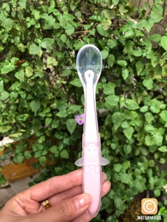 Thìa ăn dặm silicone cán dài Bibo