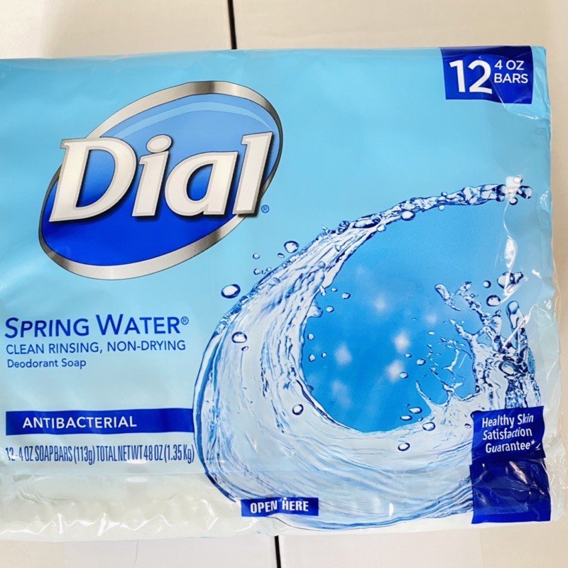 Dial Antibacterial Bar Soap, Spring Water - Xà Bông Cục (113g) [HÀNG MỸ]
