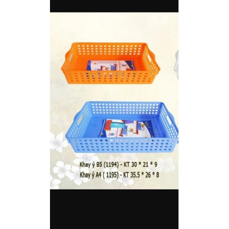 KHAY NHỰA CHỮ NHẬT, RỔ NHỰA A4 B5 NHỰA VIỆT NHẬT ĐỦ MÀU