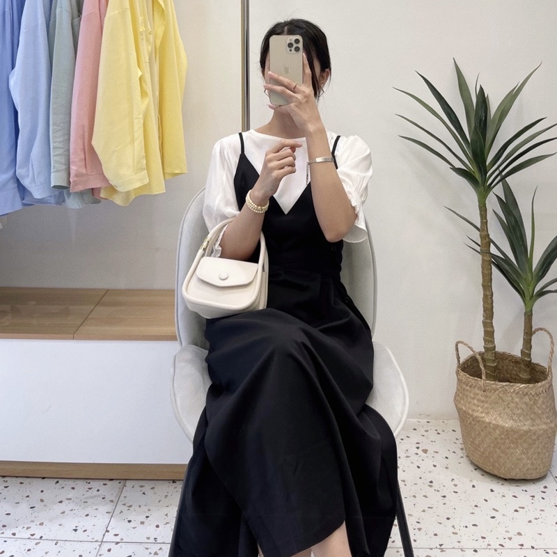 Váy liền buộc eo freesize phong cách HQ V7