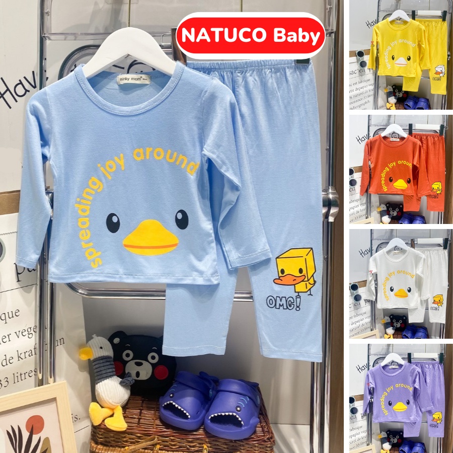 [Bé:8-27kg] Bộ Quần Áo Dài Tay Minky Mom Thun Lạnh Thoáng Mát Thiết Kế TrơnIn Hoạ Tiết Cho Trẻ 0-5 Tuổi- Mã TD-IN65