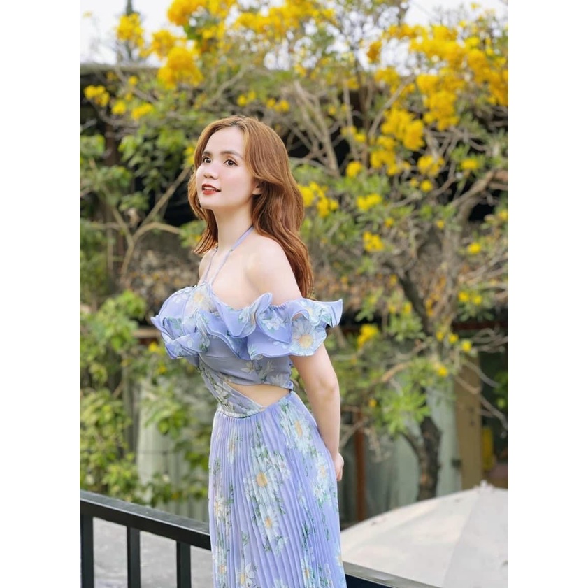 [Maxi] Đầm maxi kiếng dập ly L1 - Maxi Ngọc lan
