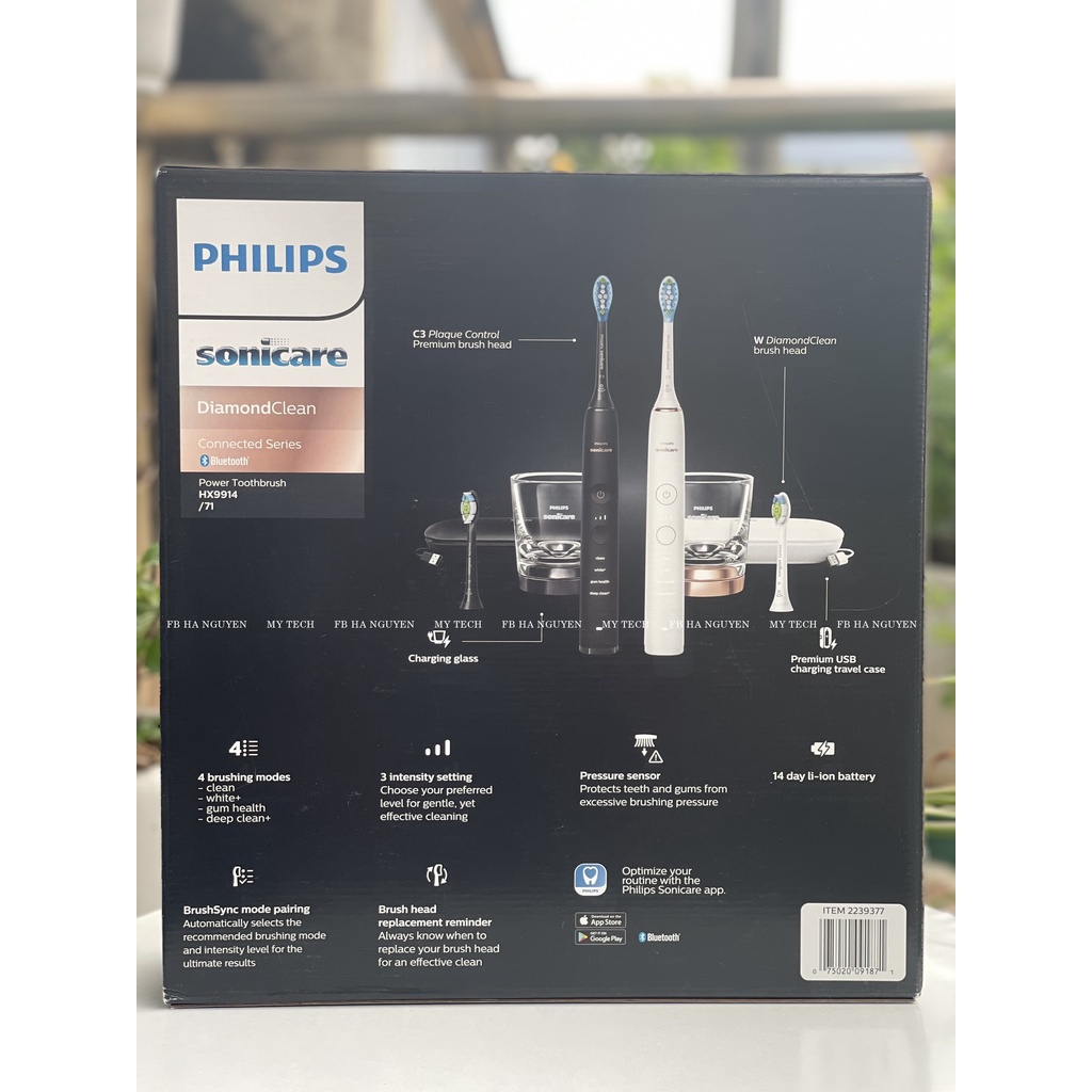 BỘ ĐÔI BÀN CHẢI ĐIỆN CAO CẤP PHILIPS SONICARE DIAMONDCLEAN SMART 9350
