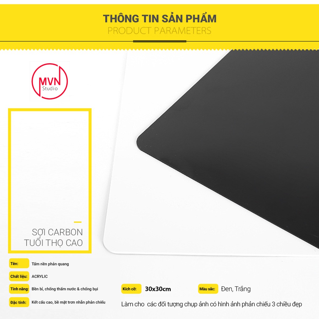 Tấm bảng RIFTO acrylic phản quang gương dùng làm phông nền chụp ảnh sản phẩm 3D,trang sức, đồng hồ, mỹ phẩm - MVN Studio