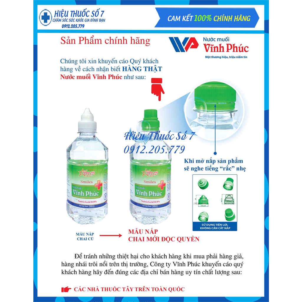 [Giao hoả tốc HCM] Combo thùng 20 chai nước muối Vĩnh Phúc Smile nước muối súc miệng chai 500ml (Hàng chính hãng)