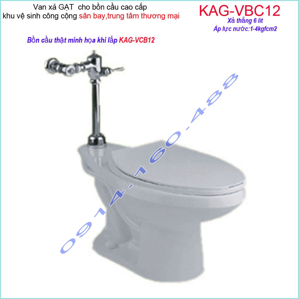 Van xả gạt bồn câu KAG-VBC12, van xả cho bồn cầu Toto, Linax treo tường, van xả cầu không thùng nước( không bồn cầu)