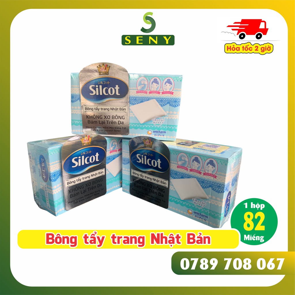 Bông tẩy trang Silcot Velvety Touch Cotton 82 miếng/hộp