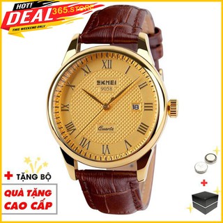 Đồng Hồ Nam SKMEI 9058, Đồng Hồ Nam Dây Da, Sang Trọng, Lịch sự - 365.Store