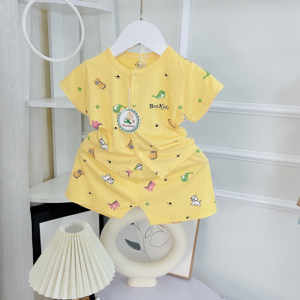 Bộ cộc tay vải thun lạnh cao cấp cho bé sơ sinh 3-11kg, cài cúc giữa tiện lợi, siêu mềm mát, thấm hút mồ hôi - BO89