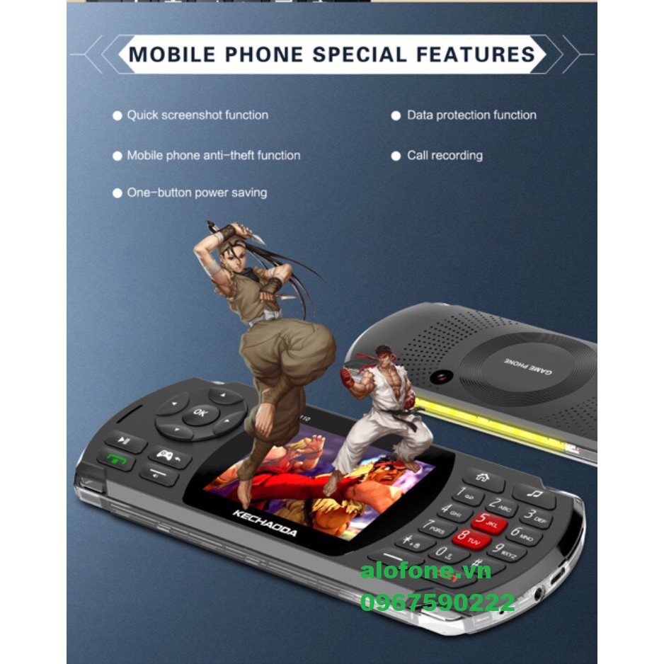 [Mã ELMS5 giảm 7% đơn 300K] Điện thoại Kechaoda K110 - Cài sẵn 84 game