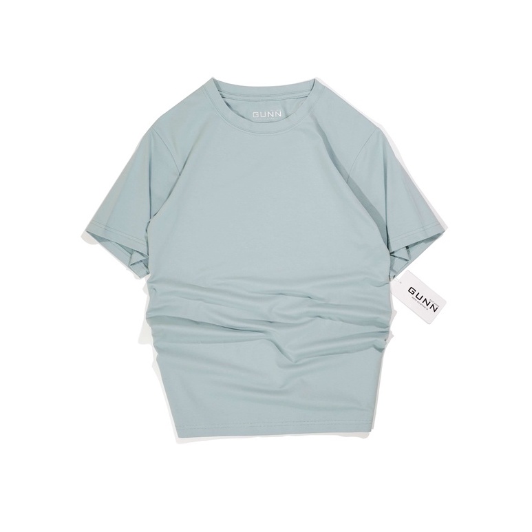 Áo Thun Trơn Basic Cổ Tròn Cotton 4 Chiều Cao Cấp, Co Giãn, Thoáng Mát, Thấm Hút Mồ Hôi - XANH ĐÁ - GUNN T-SHIRT