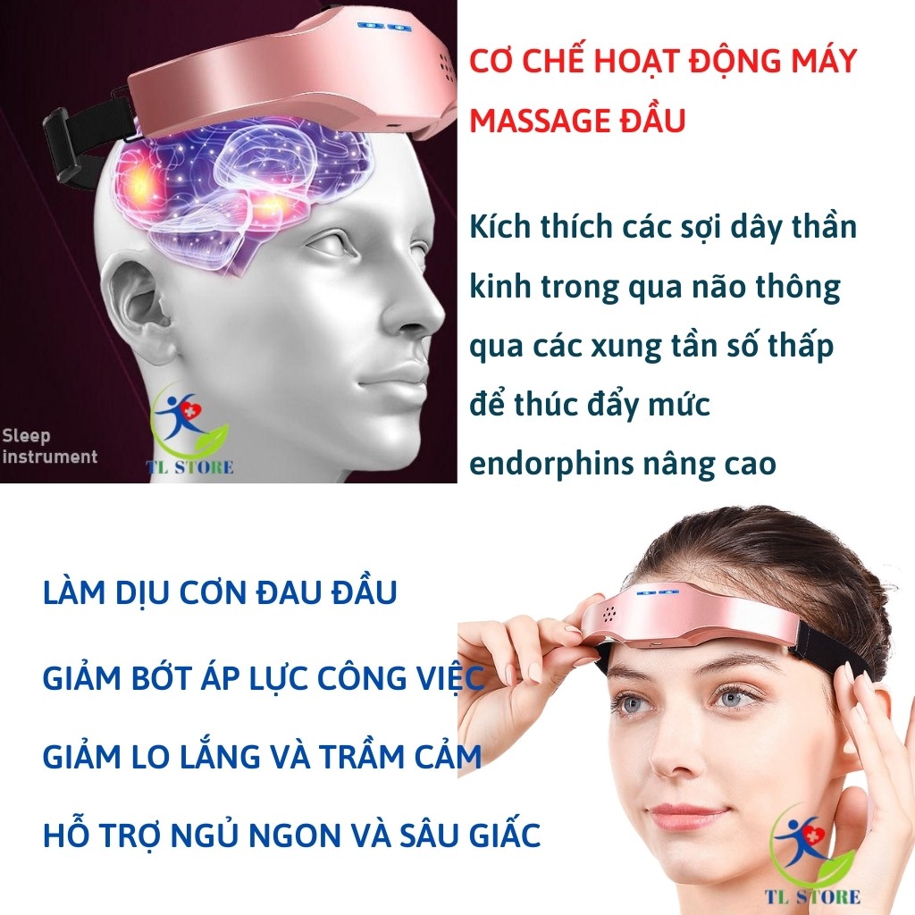 Máy massage đầu thông minh giảm đau đầu, căng thẳng - Hỗ trợ giấc ngủ sâu hơn