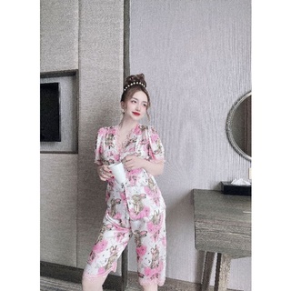 Bộ lửng lụa latin viền ren hoạ tiết siêu xinh (MS : L02)