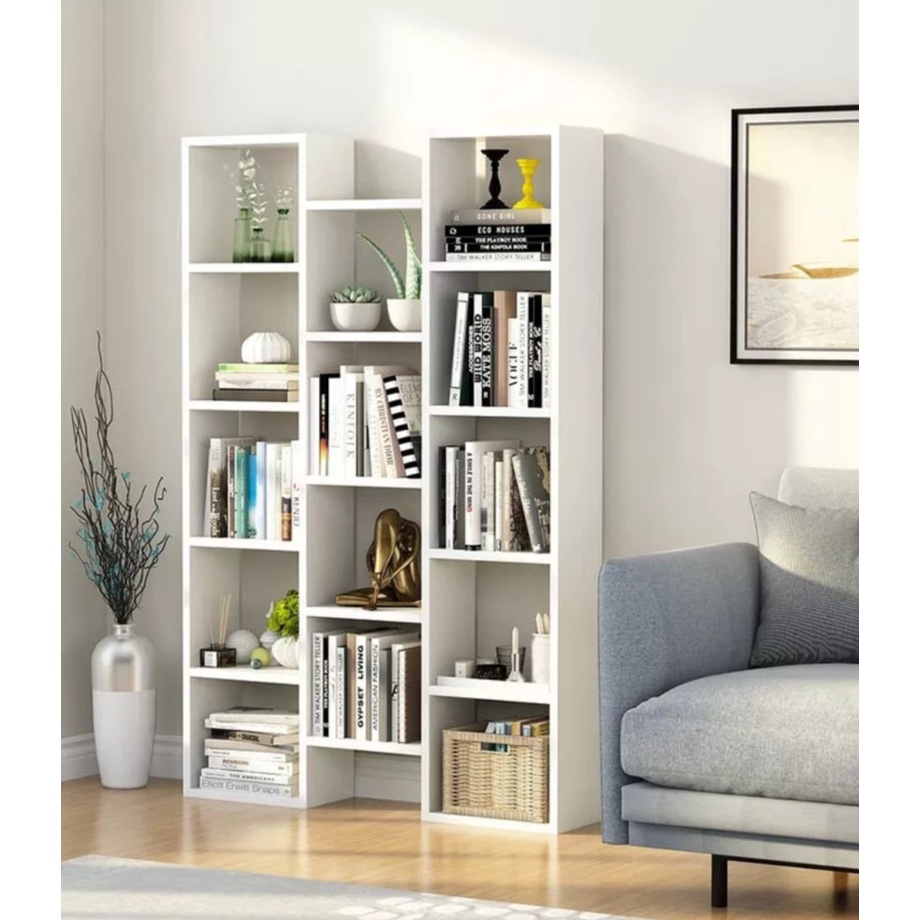 Kệ sách để sàn nhiều ngăn chữ U, chữ H. Kệ gỗ nội thất. gỗ MDF cao cấp, sang trọng. Lắp ráp dễ dàng