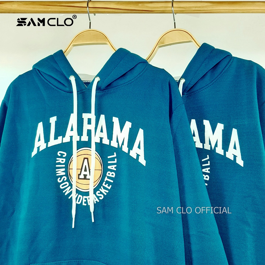 Áo khoác nỉ SAM CLO nam nữ freesize hoodie chui có mũ tay dài thu đông dáng unisex in hình bóng chày chữ ALAPAMA