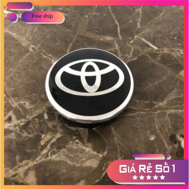 Logo chụp mâm, ốp lazang bánh xe ô tô Toyota đường kính 60mm D