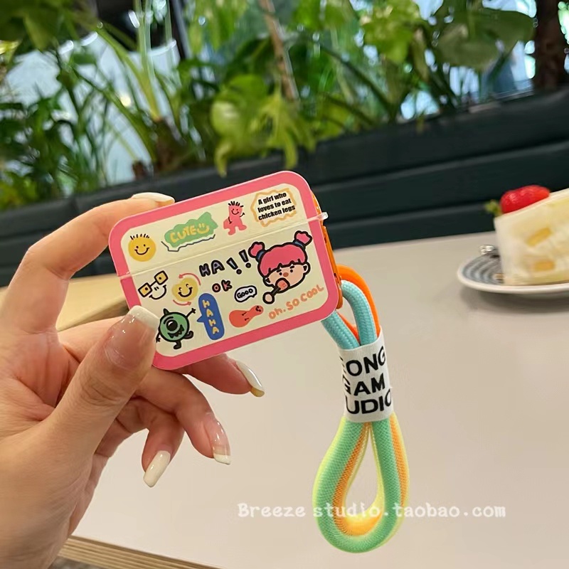 Vỏ Bảo Vệ Hộp Sạc Tai Nghe AirPods 1 / 2 / Pro Gen 3 Chống Sốc Hình Cô Gái Dễ Thương