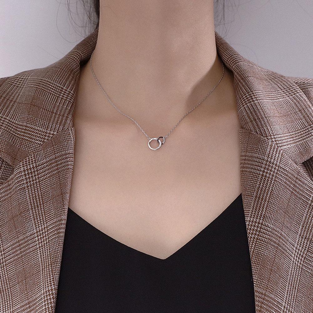 Dây Chuyền Mặt Tròn Đính Đá Zircon Thanh Lịch Cho Nữ|Vòng Cổ Choker Hợp Kim Màu Sắc