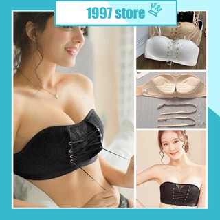 Áo lót chống tụt nâng ngực dây rút - Áo lót nữ, áo ngực nữ quây không dây chống tụt xuất Nhật -đệm bàn tay không gọng 19