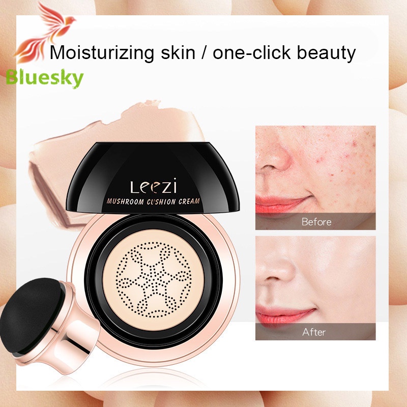 ✨✨ Air Cushion BB Cream Whitening Concealer Oil Control Natural Make Up with Mushroom Puff