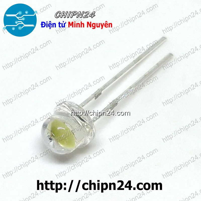 [10 CON] (TK1) Led 5mm Lùn TRẮNG (Tim Lớn)