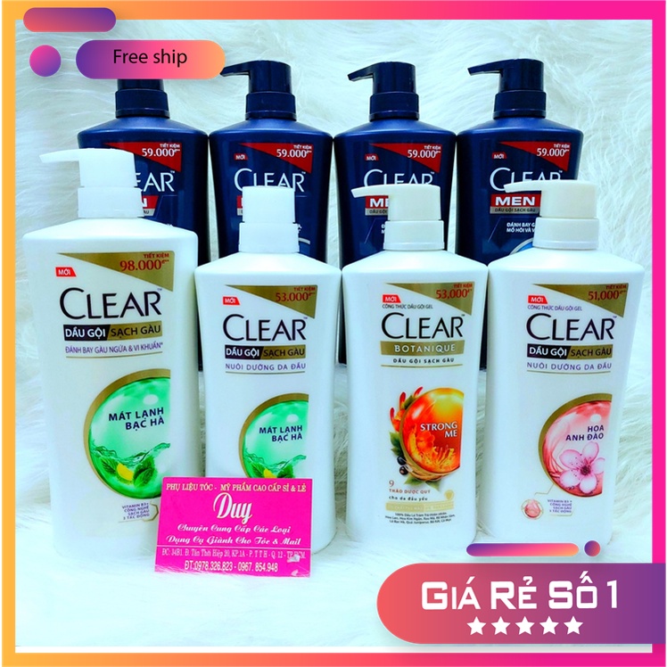 Dầu Gội Đầu Clear Men và Clear Đủ Loại 650ml & 900ml Đánh Bay Gàu ,Ngứa Và Ngăn Rụng Tóc.