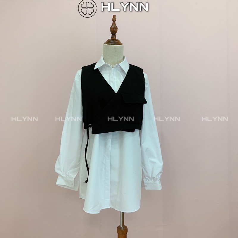 Set áo sơ mi form rộng và gile m83 | BigBuy360 - bigbuy360.vn