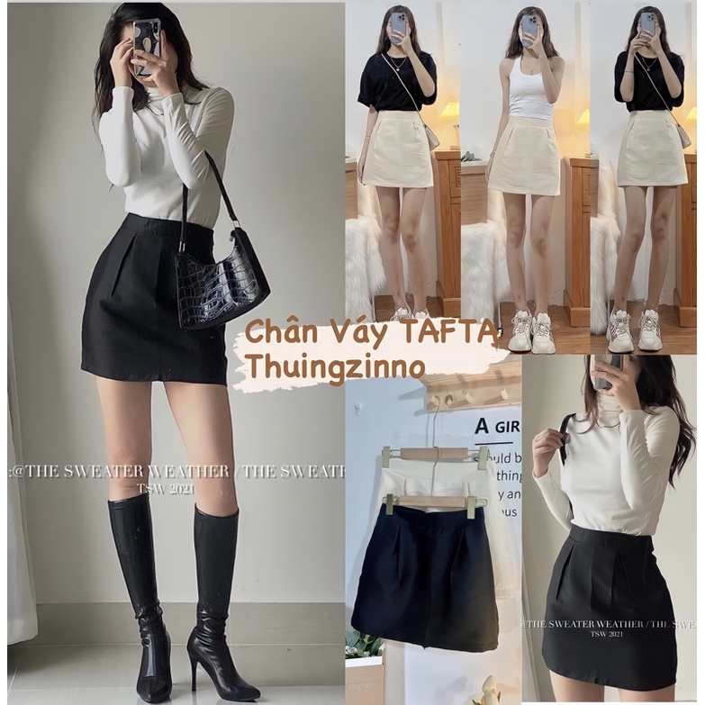 [Ảnh thật/Video] Chân váy ngắn chất TAFTA sang chảnh Chân váy chữ A hàn quốc
