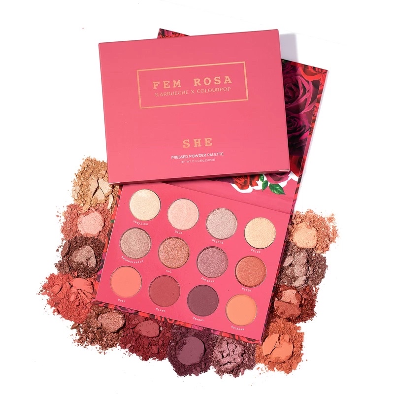🌟 BẢNG PHẤN MẮT COLOURPOP SHE FEMxROSA PRESSED POWDER PALETTE
