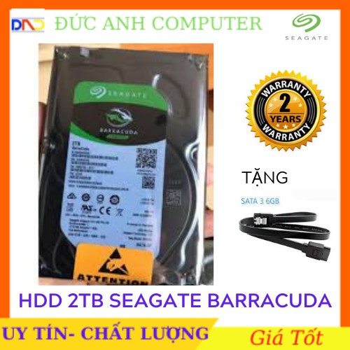 Ổ Cứng Hdd SEAGATE 2TB Barracuda -Bảo Hành 2 Năm - 1 Đổi 1- Tặng Cáp sata3 Zin- Clip Thật 1235000