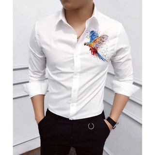 Áo sơ mi nam hàn quốc cao cấp họa tiết đẹp dài tay chất lụa phong cách thời trang siêu hot