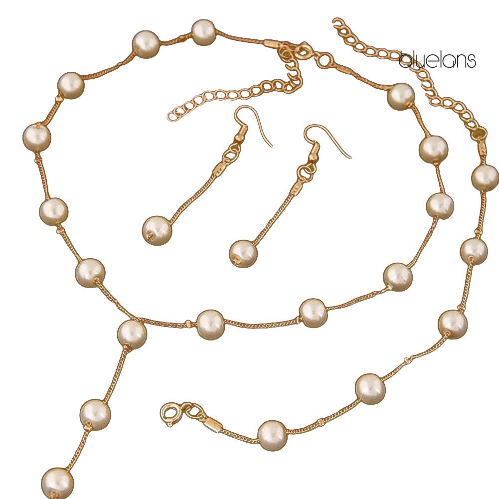 Bộ trang sức 3 món đính ngọc trai giả xinh xắn cho nữ