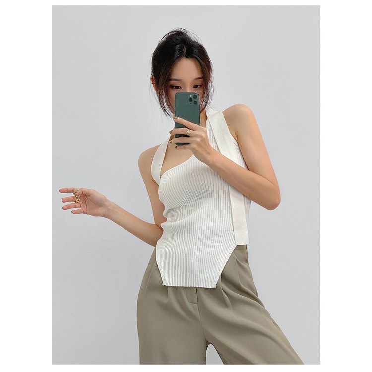 Áo croptop sát nách thiết kế ôm dáng cá tính thời trang cho nữ Xiaozhainv