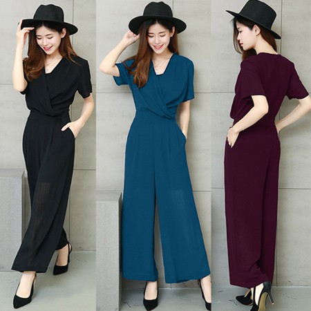 🎀 Mẫu Thời Trang 🎀Jumsuit Thời Trang Cổ Chéo - LV1963K15