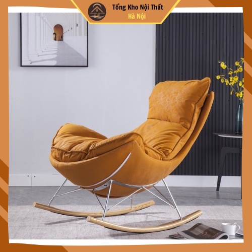 Ghế Sofa Bập Bênh Thư Giãn Nệm Da Nhập Khẩu, Ghế Bành Đọc Sách, Xem Phim Phù Hợp Decor Quán Caffe, Homestay.