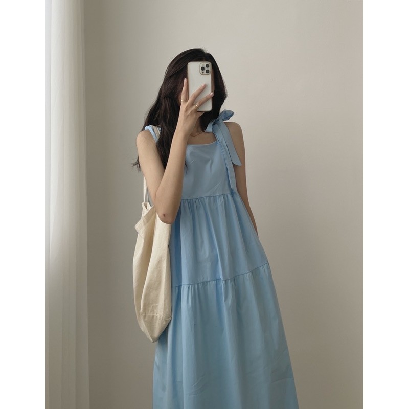 [Mã SKAMFA06 giảm 10% tối đa 50K đơn 0Đ] váy babydoll 2 dây nơ 3396 | BigBuy360 - bigbuy360.vn