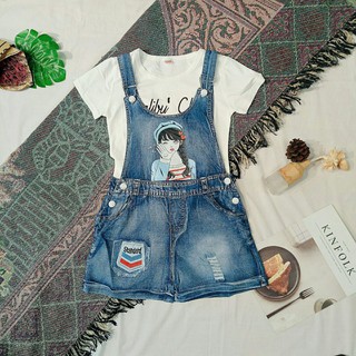 Set yếm short bò kèm áo phông