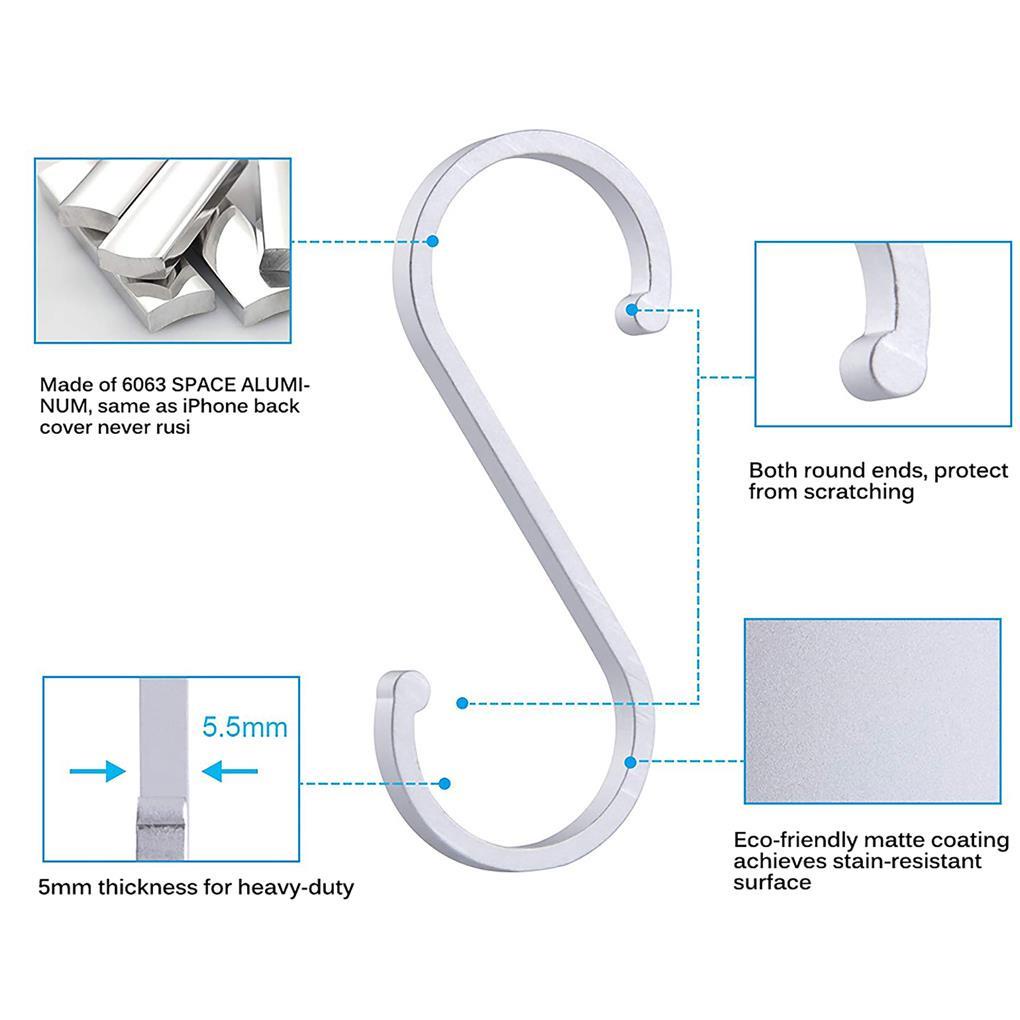 Bộ 12 Móc Treo Đồ Dùng Hình Chữ S Đơn Giản Đa Năng Tiện Dụng Cho Gia Đình