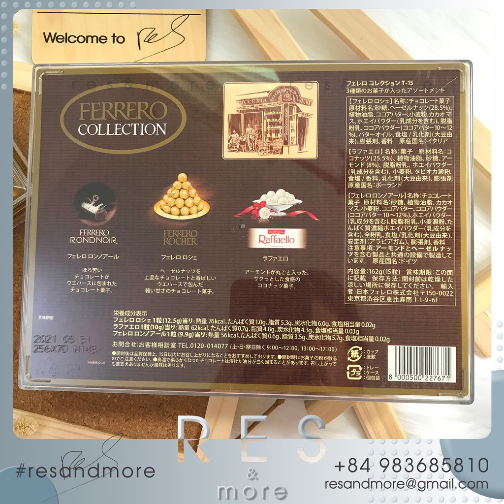 (SALE cận date 31.05.2021) Chocolate Ferrero Collection - Socola Ferrero Nhật Bản [172g - 15 viên]