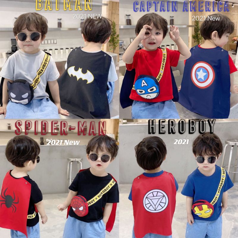 Áo thun ngắn tay siêu nhân Hero boy cho bé trai