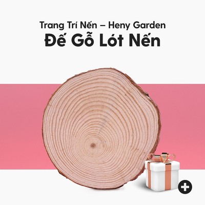 Đế Gỗ Lót Nến Thơm Và Tinh Dầu Vân Tròn Giúp Trang Trí Làm Phụ Kiện Chụp Ảnh Heny Garden