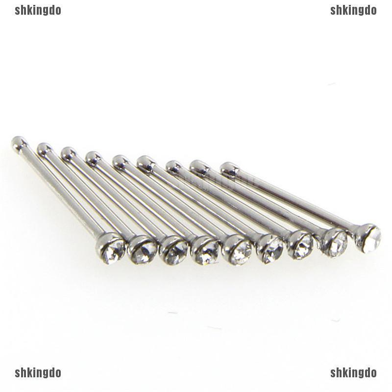 Bộ 36 Khuyên Xỏ Mũi Đính Đá Bằng Thép Không Gỉ