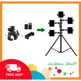 Cây Livestream, Chân Đèn Flash cho chụp ảnh, quay phim tăng giảm chiều cao từ 70cm đến 2m1, tặng kèm kẹp điện thoại